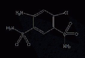 4-氨基-6-氯-1,3-苯二磺酰胺结构式