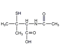 N-乙酰基-DL-青霉胺结构式